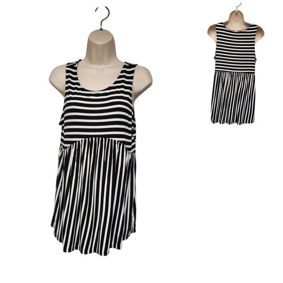 Time And Tru Sleeveless Peplum Black/ White Maternity Top Size M (8-10) - Picture 1 of 6